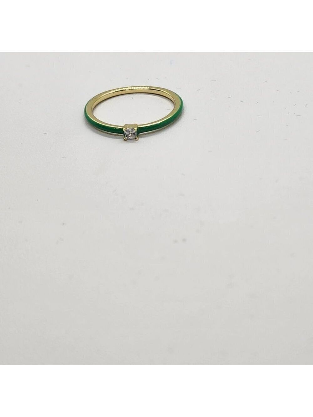 Brand New Sterling Silver 925 Green enamel Ring / band - Picture 5 of 5